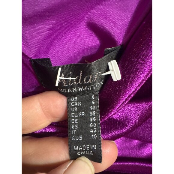 Aidan Mattox Womens Fuchsia Satin Maxi Dress Size 6 - Picture 6 of 7